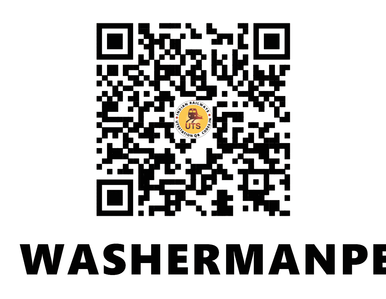 UTS QR Code for WASHERMANPET - WST (SR - TAMIL NADU)